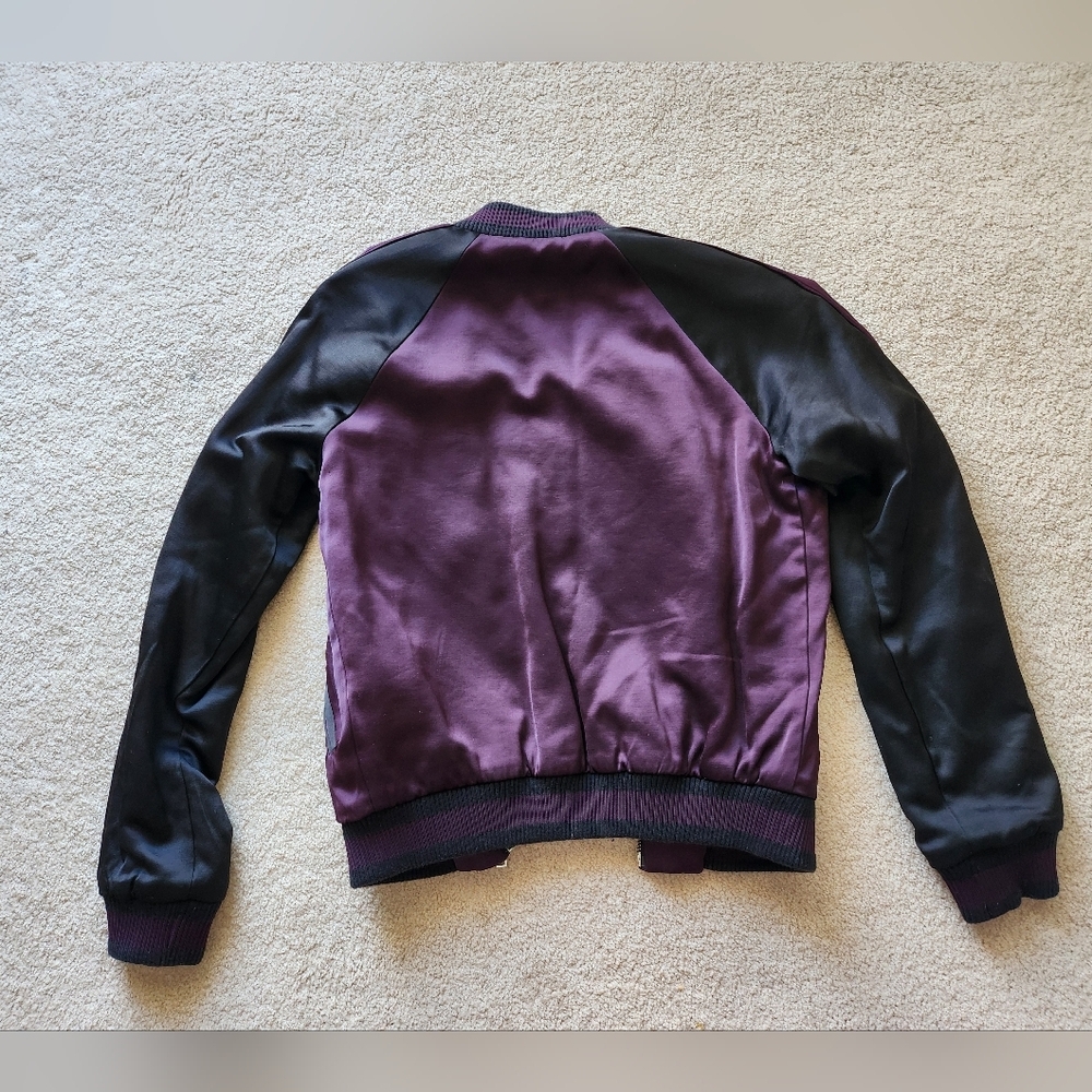 Talula Aritzia violet and black bomber jacket size XXS - Picture 3 of 8